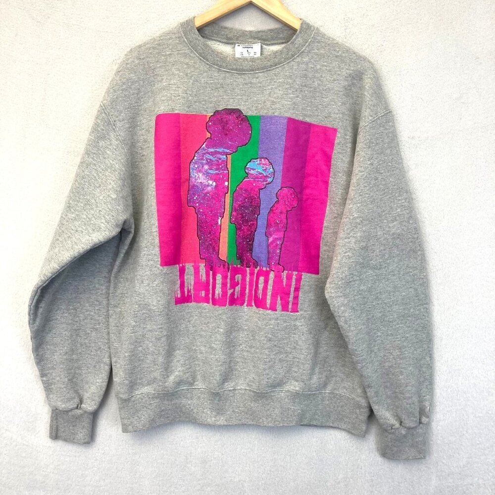 Chris Brown Indigo Children Indigoat 2019 Sweatshirt Gray Mens L Large Champion - Picture 1 of 11